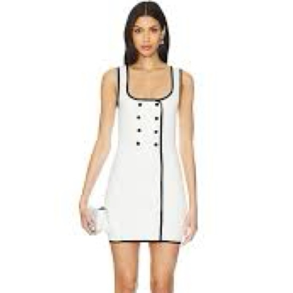 Ronny Kobo Collection Keisha Cream Sheath Mini Dress Square Neck